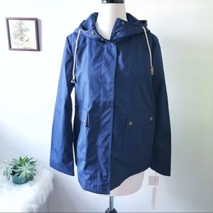 🆕 NWT Caslon Shirt Hooded Peacoat Coat Navy Blue